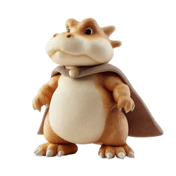 Adorable 3D Dragon Character with Cape - Cute Fantasy Mascot
