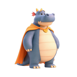 Cute Dragon Hero 3D Character Icon | Friendly Mascot Design