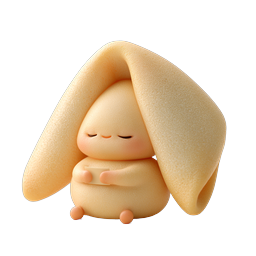Cute Dumpling Character with Bunny Ears Icon