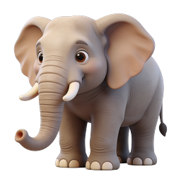 Cute Cartoon Elephant Icon for Creative Projects