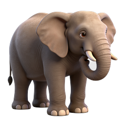 Cute Elephant Icon for Wild Animal Conservation