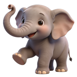 Adorable Cute Elephant Icon for Kids' Products
