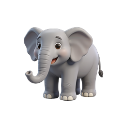 Adorable Cartoon Elephant Icon for Kids