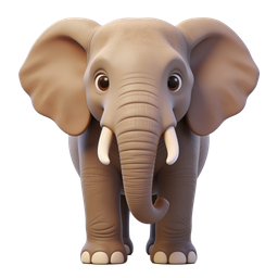 Adorable Cute Elephant Icon for Kids and Nature