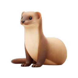 Иконка милого персонажа-фретки - 3D-рендер животного