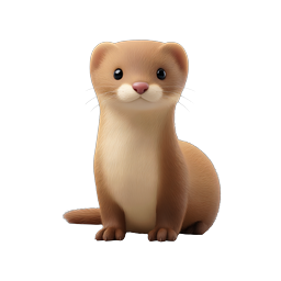 Cute Ferret Icon - Adorable 3D Animal Character