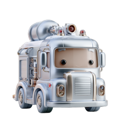 Cute Kawaii Fire Truck 3D Icon for Apps & Design