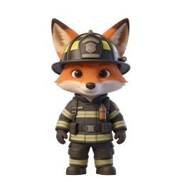 Adorable Cute Firefighter Icon for Kids' Materials