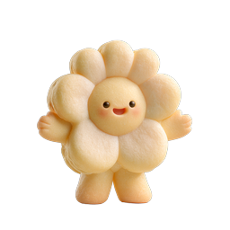 Cute Flower Character 3D Icon - Adorable Kawaii Mascot