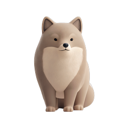 Cute Fluffy Dog 3D Icon - Adorable Pet Character