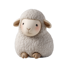 Adorable Fluffy Sheep 3D Icon | Cute Animal Collection