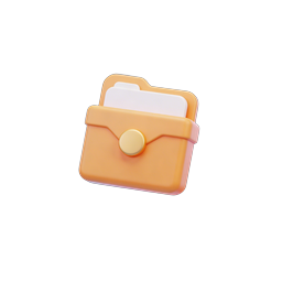 Cute 3D Holographic Folder Documents Icon