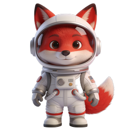 Cute Fox Astronaut Icon for Fun Designs