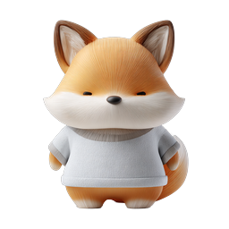 Cute 3D Fox Character Icon - Adorable Wildlife Mascot