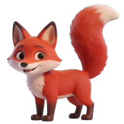 Cute 3D Fox Character - Adorable Cartoon Animal Icon
