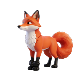 Cute 3D Fox Character Icon | Cartoon Wildlife Mascot
