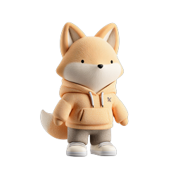 Cute Fox Character Icon - Adorable 3D Mascot Design