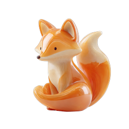 Cute Fox Clay Icon - Adorable 3D Wildlife Illustration