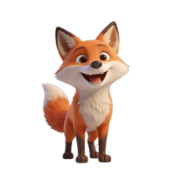 Cute Fox Icon - Charming Cartoon Character Design