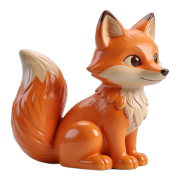 Cute Fox Icon – Adorable 3D Animal Illustration