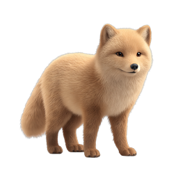 Cute 3D Fox Pup Icon - Realistic Wildlife Illustration