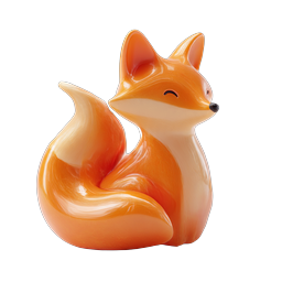Cute Fox Sculpture Icon - Charming Ceramic Animal