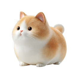 Cute Ginger Cat 3D Icon - Adorable Orange Tabby
