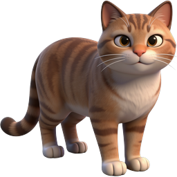 Cute Ginger Tabby Cat 3D Icon | Adorable Kitten Illustration