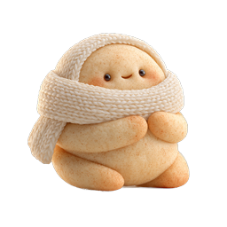 Cute Ginger Character with Knitted Scarf - 3D Clay Icon