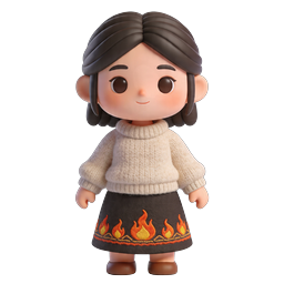 Cute 3D Girl Character Icon - Claymation Style Avatar