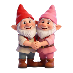 Cute Gnome Duo 3D Icon | Adorable Garden Gnome Characters