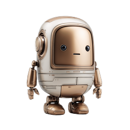 Cute Gold Robot Icon | 3D AI Assistant Character