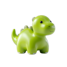 Cute Green Dinosaur Icon - Friendly Cartoon Dino