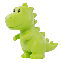 Icône de personnage dinosaure vert mignon 3D | style clay