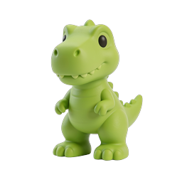 Cute Green Dinosaur 3D Character Icon