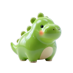Cute Green Baby Dinosaur 3D Icon
