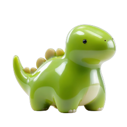Cute Green Dinosaur Icon - Adorable 3D Clay Style