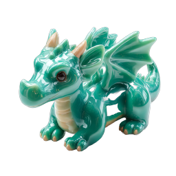 Cute Green Dragon 3D Icon | Fantasy Creature Design