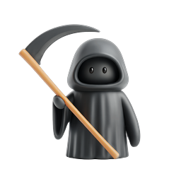 Icona personaggio Tristo Mietitore carino - Stile argilla 3D