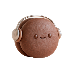 Cute Headphone Character Icon - 3D Music Mascot