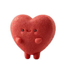 Icône de personnage cœur 3D mignon | Symbole d'amour Kawaii