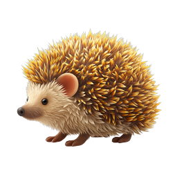 Cute Hedgehog 3D Icon - Adorable Wildlife Animal Illustration