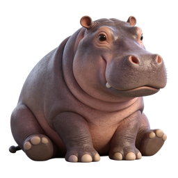 Adorable Cute Hippo Icon for Fun Designs