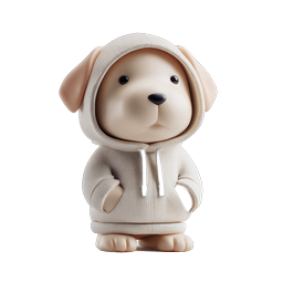Cute Hoodie Dog 3D Character Icon