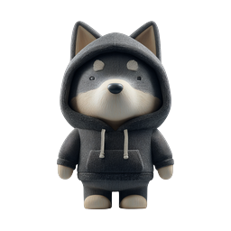 Cute 3D Dog Character in Hoodie - Kawaii Pet Icon