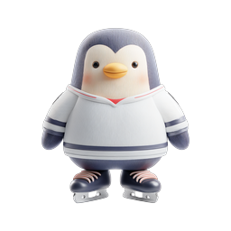 Cute Ice Skating Penguin Icon for Fun Designs