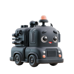 Cute Cartoon Industrial Truck 3D Icon
