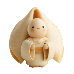 Adorable Japanese Fabric Character Icon - Cute Kawaii Mascot