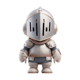 かわいい騎士戦士の3Dキャラクターアイコン