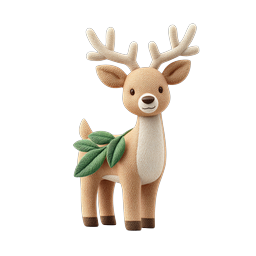 ฟิกเกอร์กวางถักสุดน่ารัก - ไอคอนวันหยุด 3D